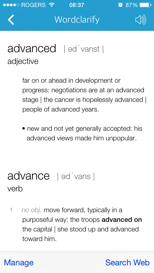 definition: advanced
